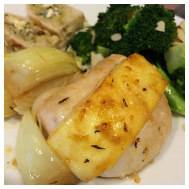 Honey Roast Chicken Breast with Haloumi and Broccoli